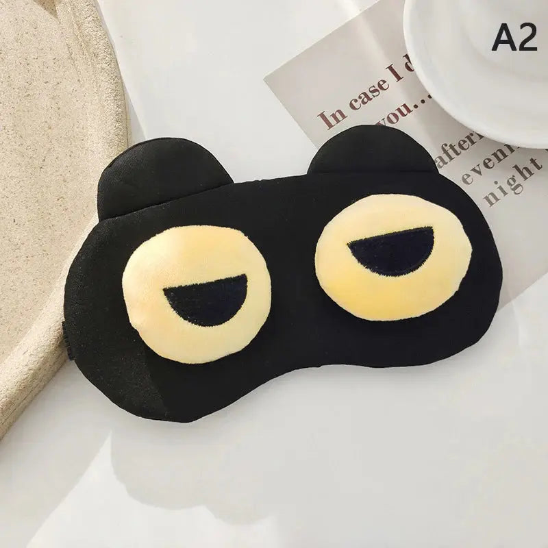 Adjustable Cartoon Sleep Mask with Raised Eyes and Ears | Playful Mask for Restful Nights | Sleep Masks
