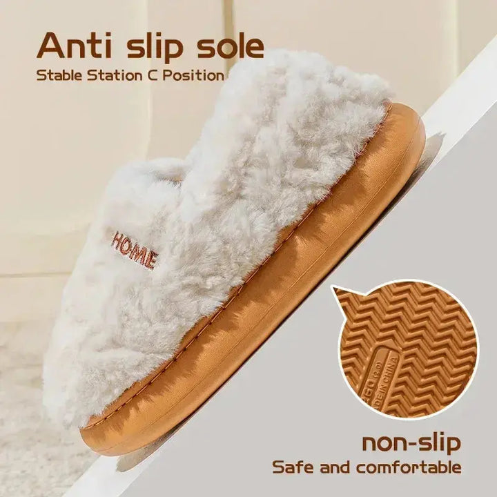 Microwavable Heated Slippers with Flaxseed Chambers and Faux Fur | Warm Feet on Chilly Evenings | Heated Slippers