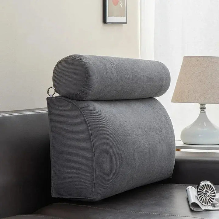 Triangle Reading Cushion with Removable Cover for Bedside Lounging | Triangle Bedside Reading Cushion | Wedge Pillows