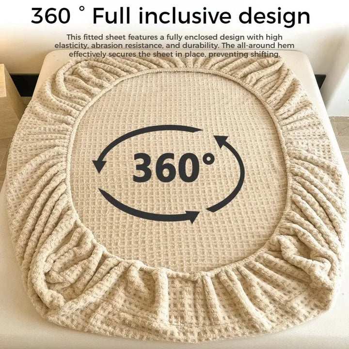 Plush Waffle Fleece Fitted Sheet for Cold Winter Bedrooms | Warm Sheets from the First Moment | Fitted Sheets