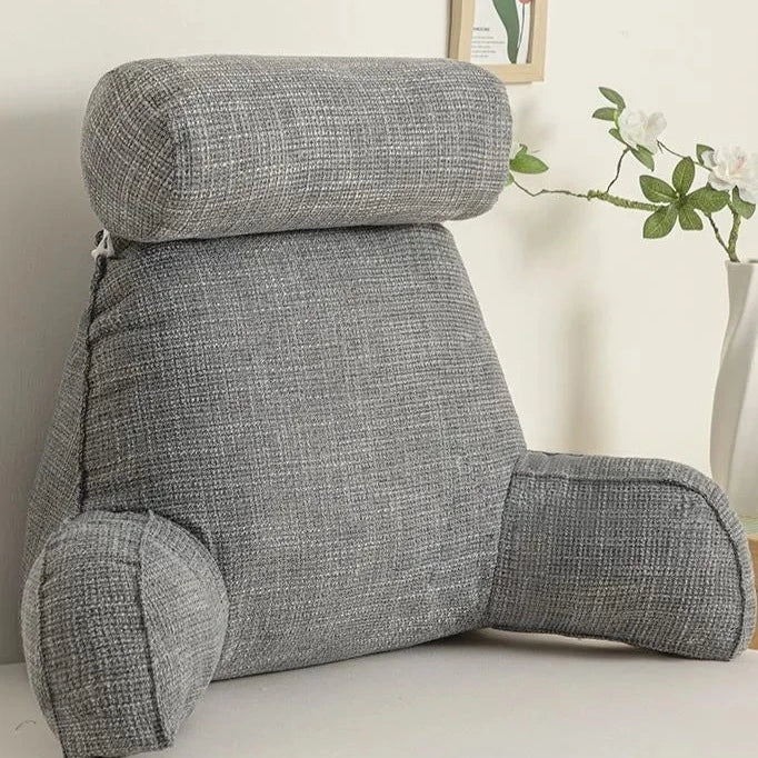 Ergonomic Back Support Cushion with Adjustable Headrest and Armrests | Back, Neck and Arm Support | Wedge Pillows