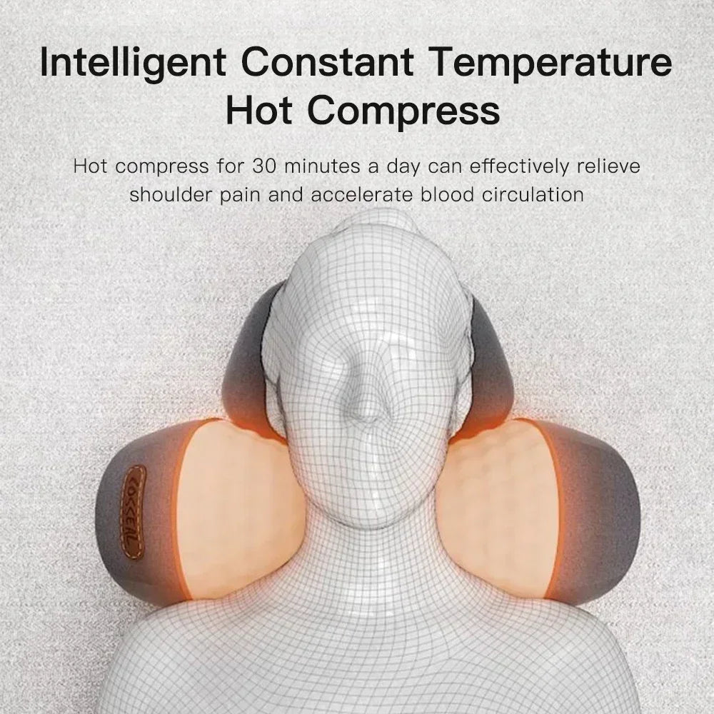 Neck Massage Pillow with Heat, Vibration and Adjustable Air Support | Heat, Vibration and Air in One | Massage Pillows