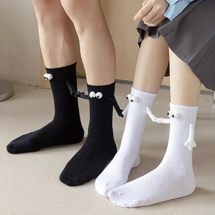 Magnetic Hand-in-Hand Couple Socks, Funny Matching Cartoon Pair | Fun Matching Socks for Couples | Socks