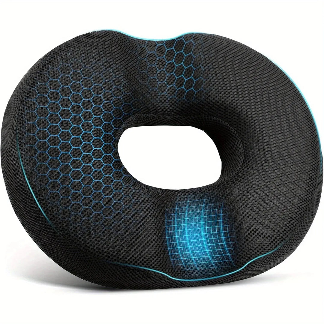 Supportive Comfort Ring Donut Cushion in Memory Foam with Mesh Cover | Donut Seat Comfort for Desks | Seat Cushions