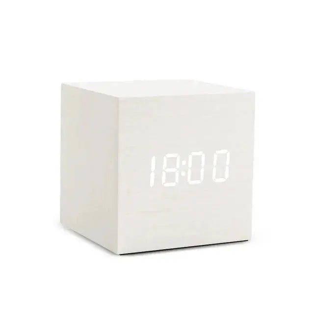 Wooden LED Digital Alarm Clock with Temperature Display and Sound Control | Clap to Light Wood Alarm Clock | Alarm Clocks