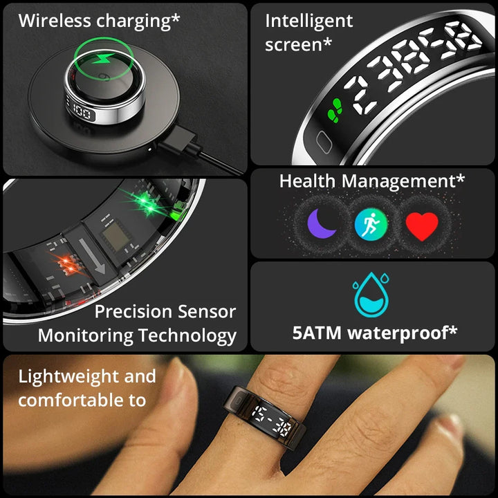 Smart Ring with Built-In Display, Sleep and Activity Tracking | Track Sleep and Activity on Your Finger | Smart Rings