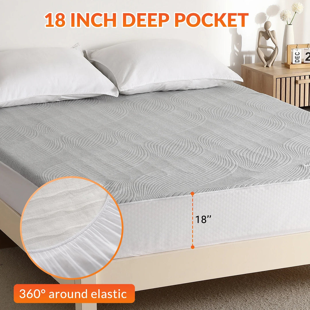 Electric Heated Mattress Pad with 10 Heat Settings and Deep Pocket | Adjustable Warmth for Your Bed | Heated Mattress Pads