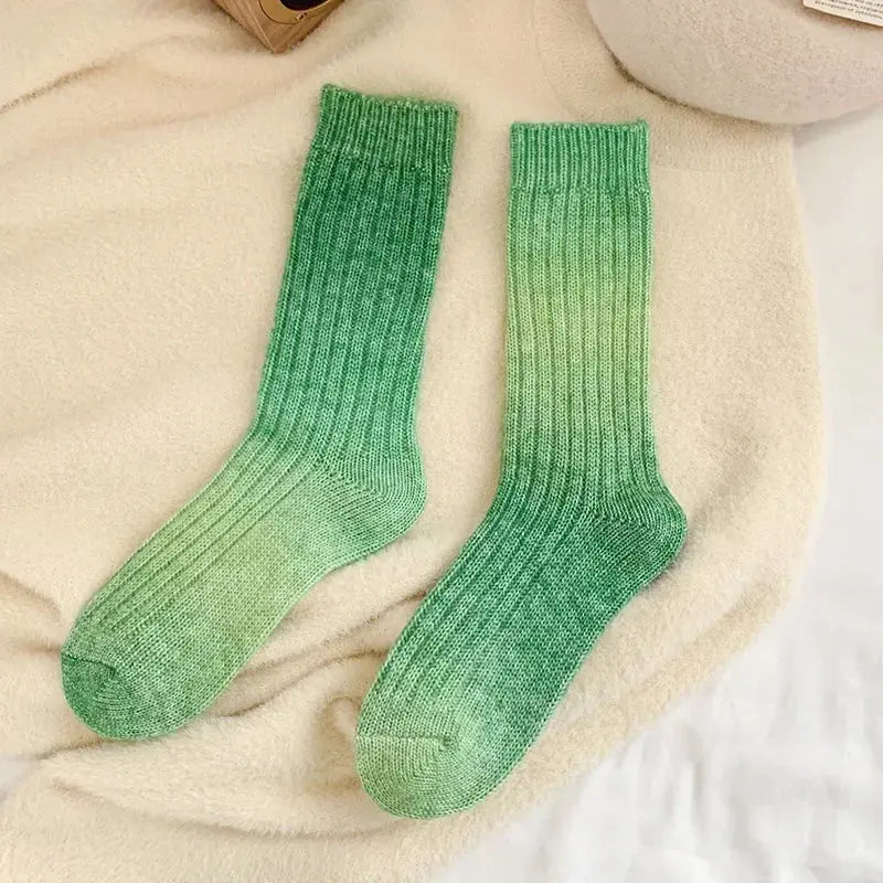 Gradient Wool Cashmere Blend Long Socks for Women, Thick Thermal Knit | Thermal Gradient Socks for Winter | Socks