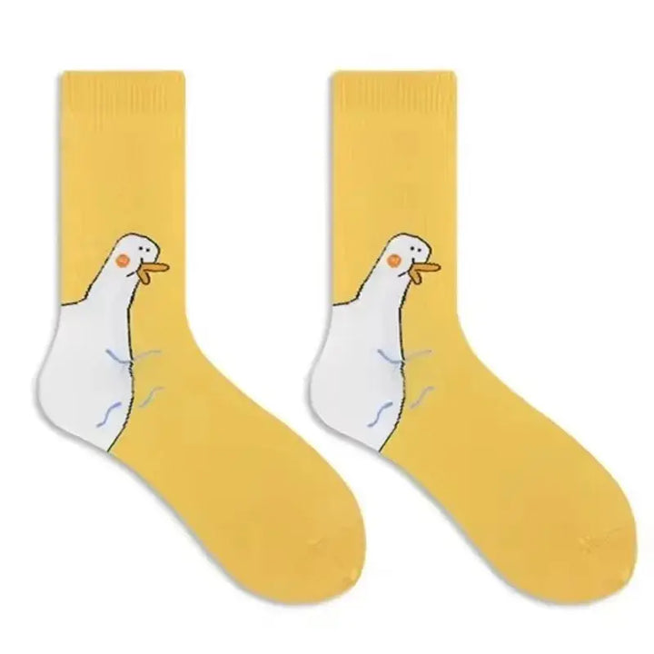 Cute Goose Novelty Socks, Breathable Stretch Fabric, 6 Pairs | Playful Socks for Everyday Wear | Socks
