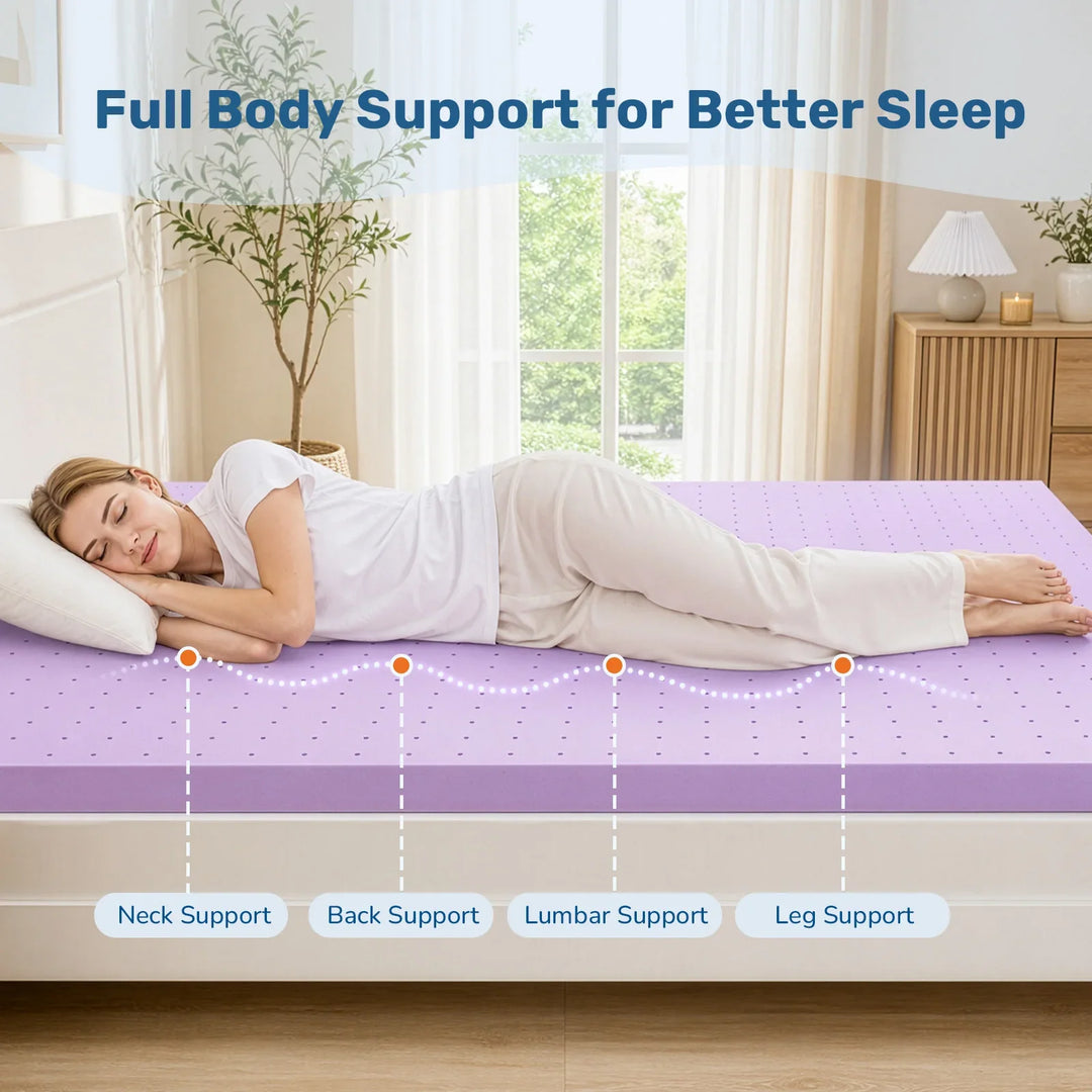 Ventilated Gel Memory Foam Mattress Topper in Multiple Sizes | Cool-Feeling Comfort Layer | Mattress Toppers