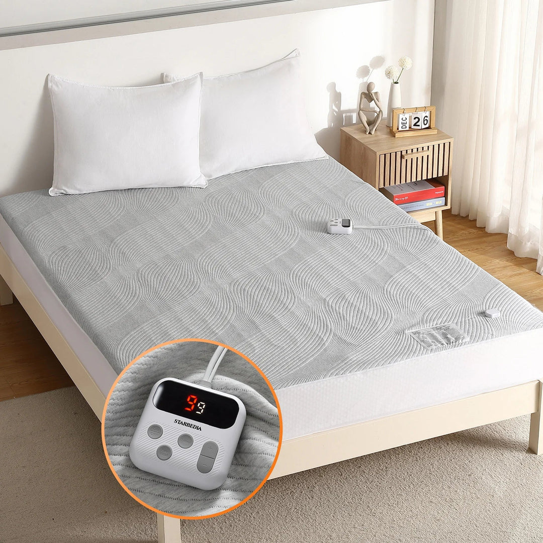 Electric Heated Mattress Pad with 10 Heat Settings and Deep Pocket | Adjustable Warmth for Your Bed | Heated Mattress Pads