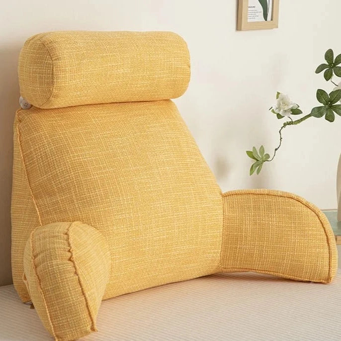 Ergonomic Back Support Cushion with Adjustable Headrest and Armrests | Back, Neck and Arm Support | Wedge Pillows