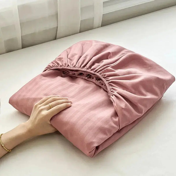 Smooth Striped Embossed Brushed Microfiber Fitted Sheet | Smooth Sheets Wash After Wash | Fitted Sheets
