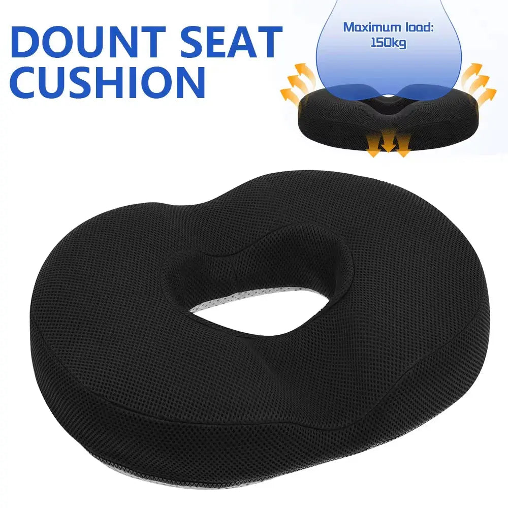 Memory Foam Comfort Ring Cushion for Office Chairs and Car Seats | Ring Cushion for Long Sitting | Seat Cushions