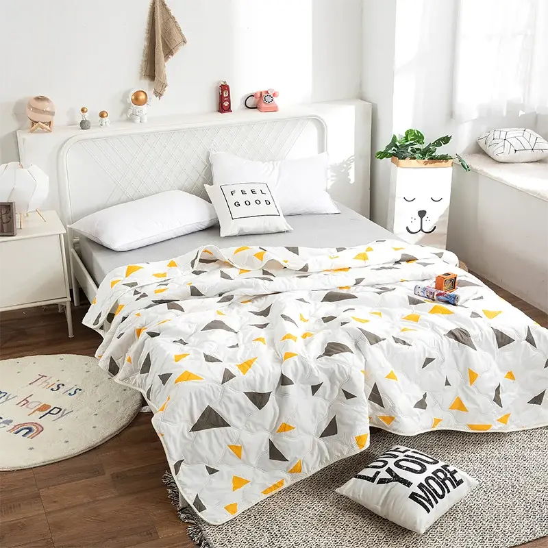 Geometric Lightweight Summer Quilt in Breathable Cotton | Cool Cotton Quilt for Warm Nights | Quilts