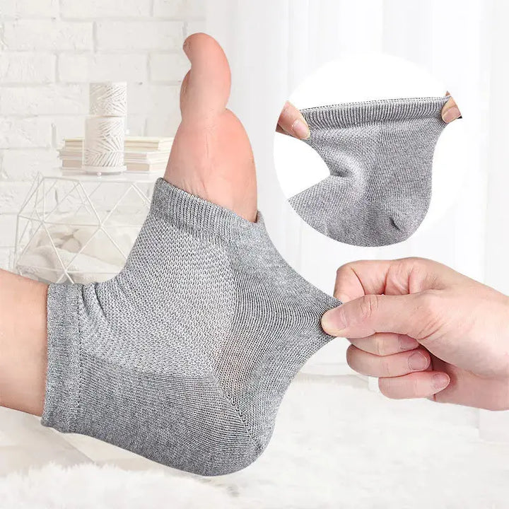Silicone Gel Heel Socks, 6 Pairs, Moisturising Reusable Foot Protector | Heel Care Socks for Soft Feet | Spa Socks