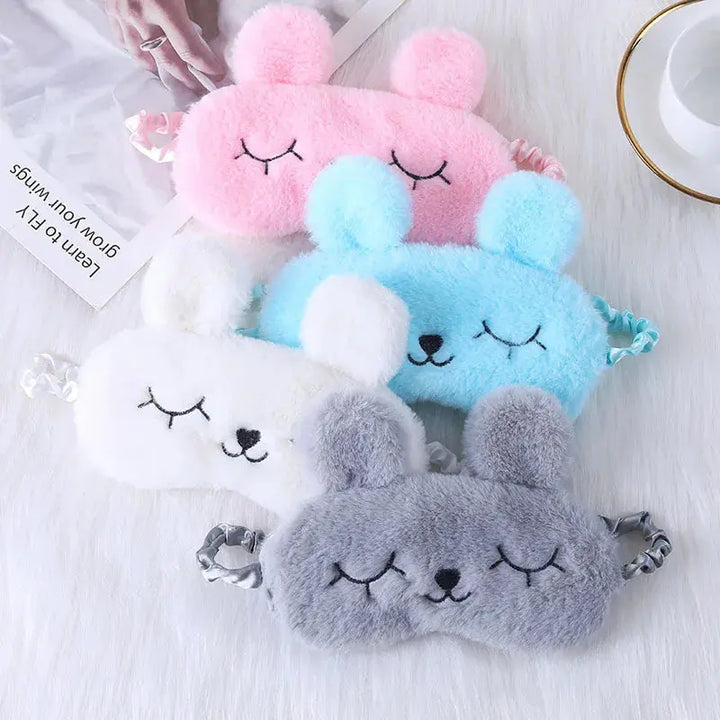 Rabbit Plush Sleep Mask with Soft Shading Design for Travel | Soft Rabbit Plush Sleep Mask | Sleep Masks
