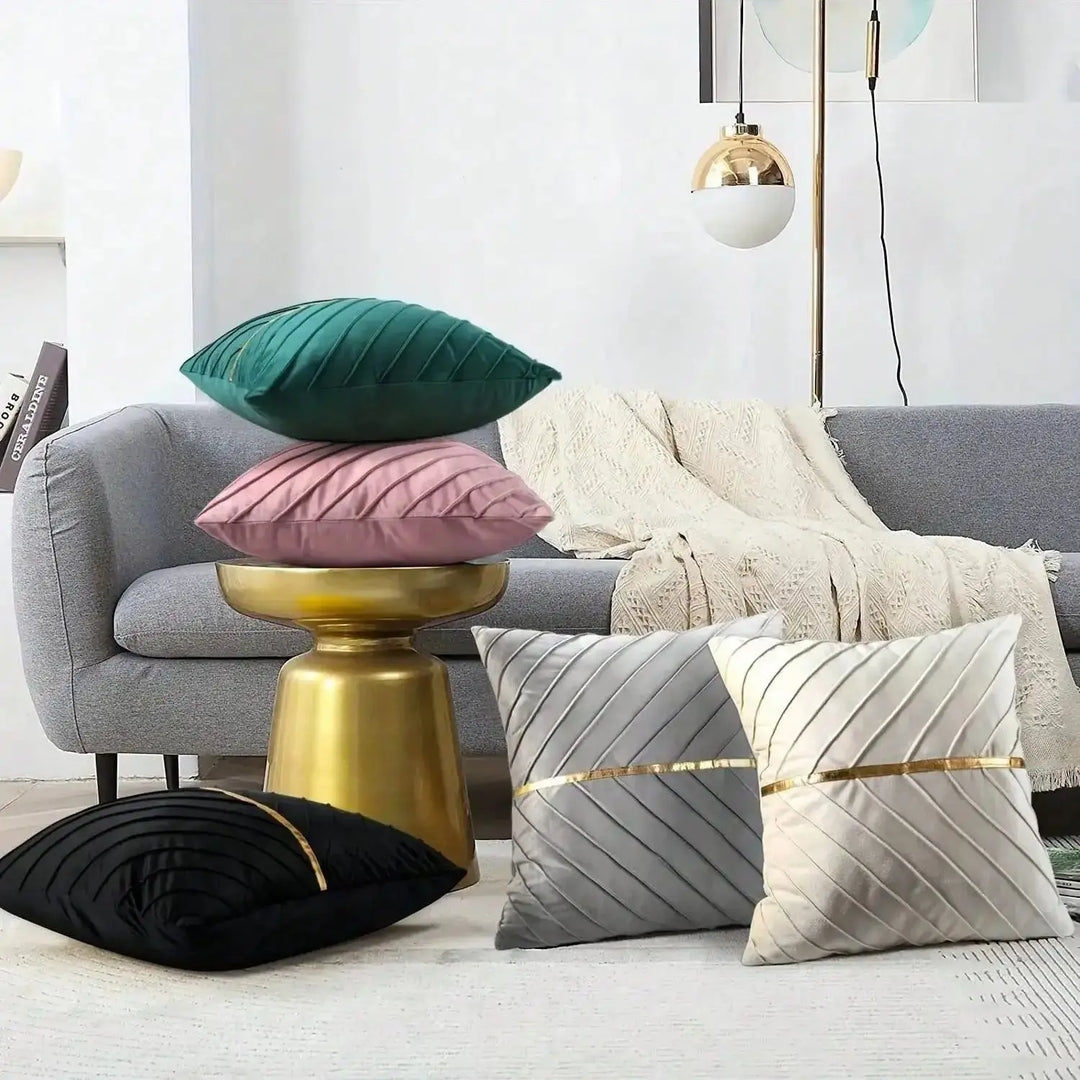 Geometric Velvet Pillow Cover for 45x45 Cushions, Insert Excluded | Geometric Velvet Cushion Cover | Cushion Covers