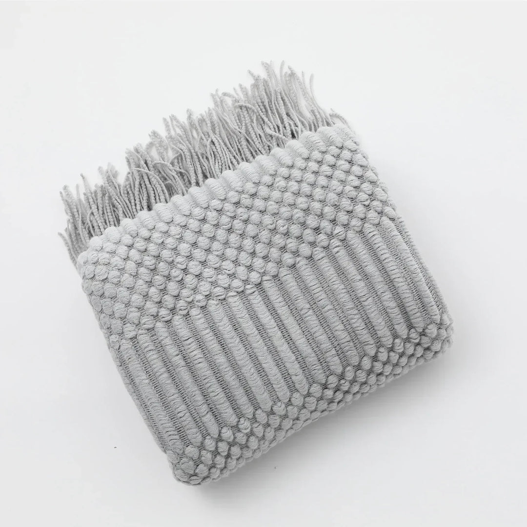 Nordic Style Thick Knitted Throw Blanket in Soft Synthetic Cashmere, Six Colours | Plush Nordic Knit for Chilly Evenings | Throw Blankets