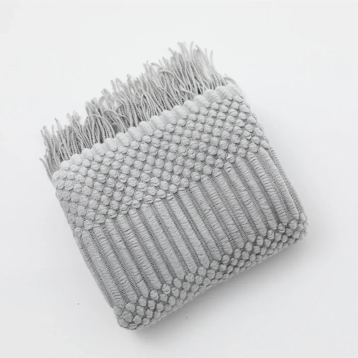 Nordic Style Thick Knitted Throw Blanket in Soft Synthetic Cashmere, Six Colours | Plush Nordic Knit for Chilly Evenings | Throw Blankets
