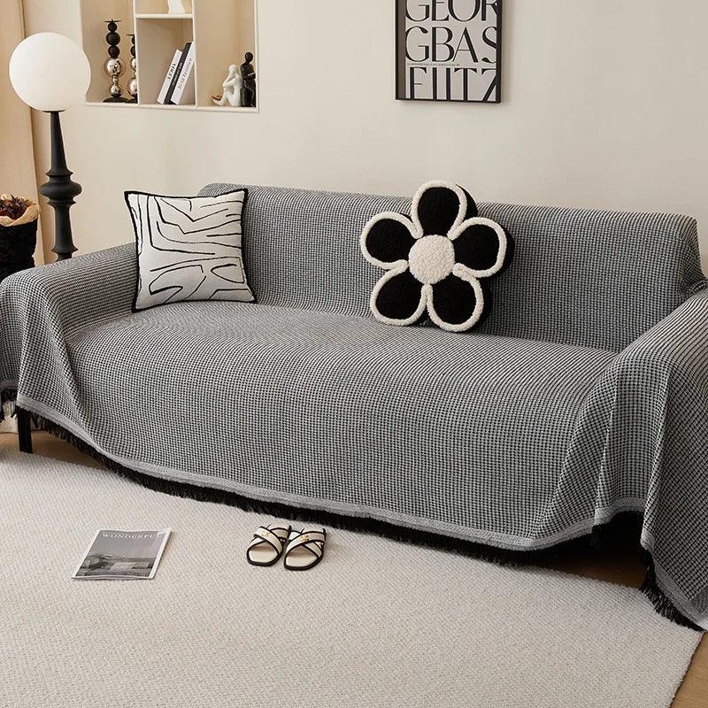 All-Season Cotton Yarn Sofa Cover Blanket for Home and Camping | Natural Cotton Cover for Furniture and Outdoors | Sofa Covers