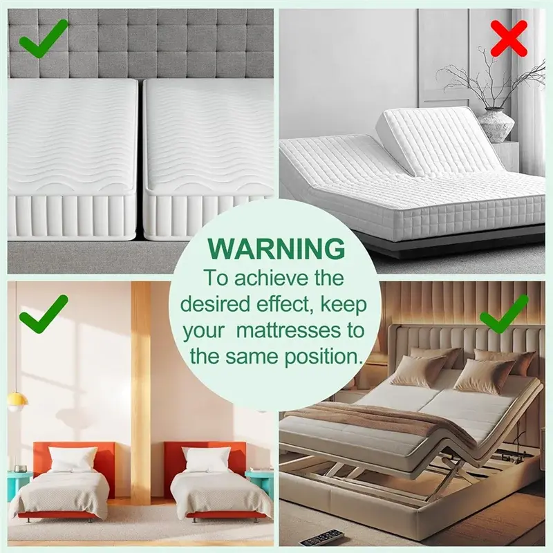 Extra Wide Mattress Bridge Connector for Twin Beds with Removable Cover | Turn Two Twins Into One Bed | Mattress Toppers