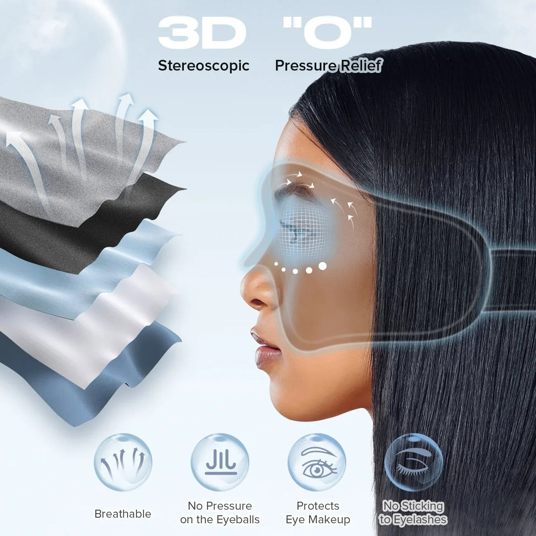 Bluetooth Sleep Mask with Headphones and Contoured Eye Cups | Block Light, Play Your Sounds | Sleep Masks