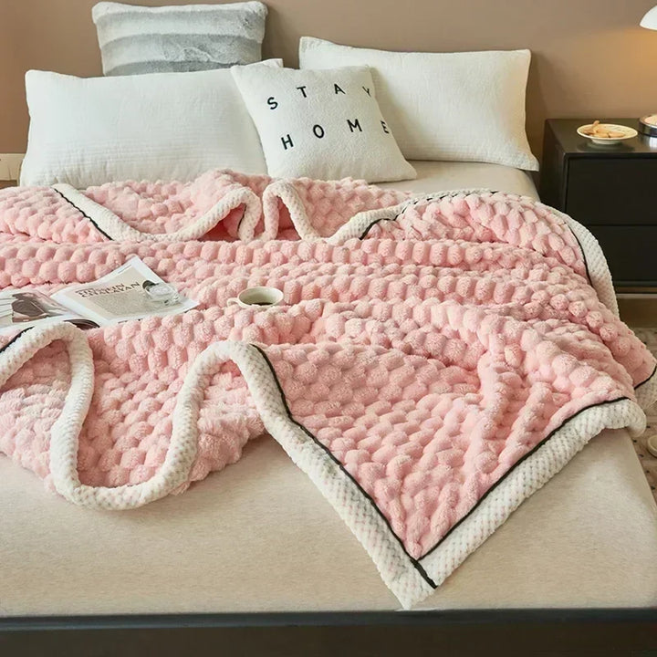 Autumn Flannel Blanket in Soft Turtle Velvet, Four Sizes | Soft Turtle Velvet Fall Warmth | Throw Blankets