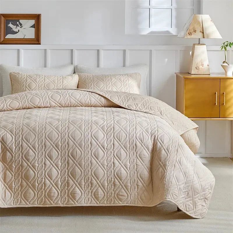 Lightweight 3-Piece Bedspread Set, Double-Sided Soft Fabric for Warm Weather | Light Layers for Summer Nights | Bedspreads