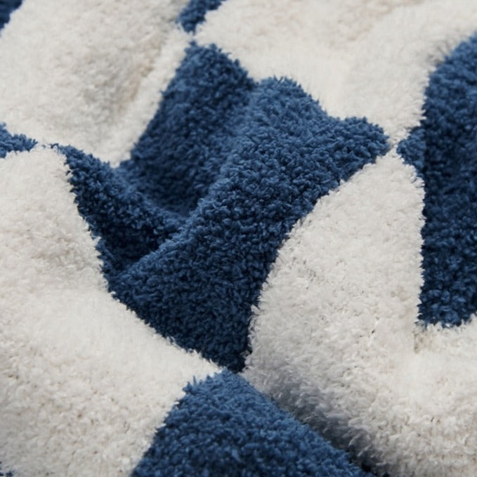 Colourful Checkerboard Polyester Throw Blanket in Three Sizes | Colourful Checks for Cosy Rooms | Throw Blankets