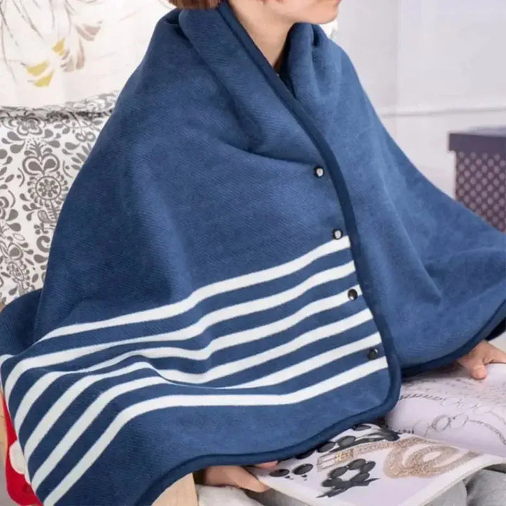 Wearable Flannel Fleece Plaid Blanket with Snap Closure, Poncho or Cape Style | Wear It or Throw It Blanket | Wearable Blankets