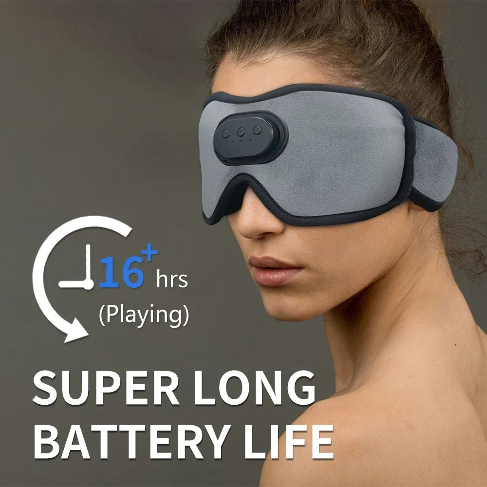 Rechargeable Bluetooth Sleep Mask with Headphones and 3D Eye Cups | Audio and Darkness in One Mask | Sleep Masks