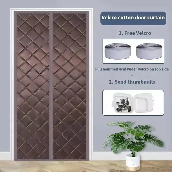 Waterproof Magnetic Door Curtain with Thick Cotton Layers for Winter | Draft-Blocking Door Cover | Door Curtains