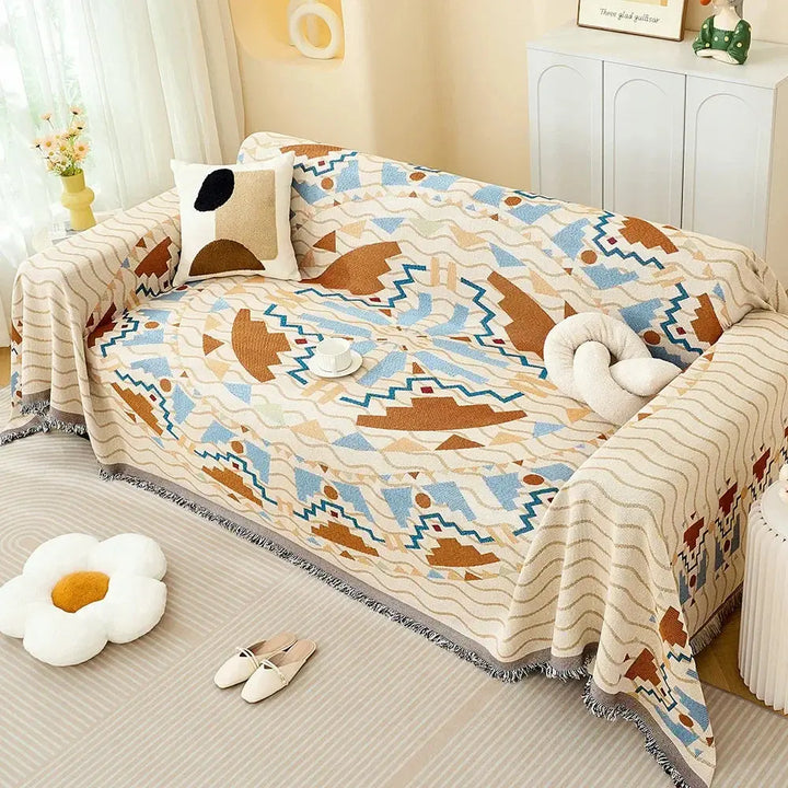 All-Season Cotton Yarn Sofa Cover Blanket for Home and Camping | Natural Cotton Cover for Furniture and Outdoors | Sofa Covers