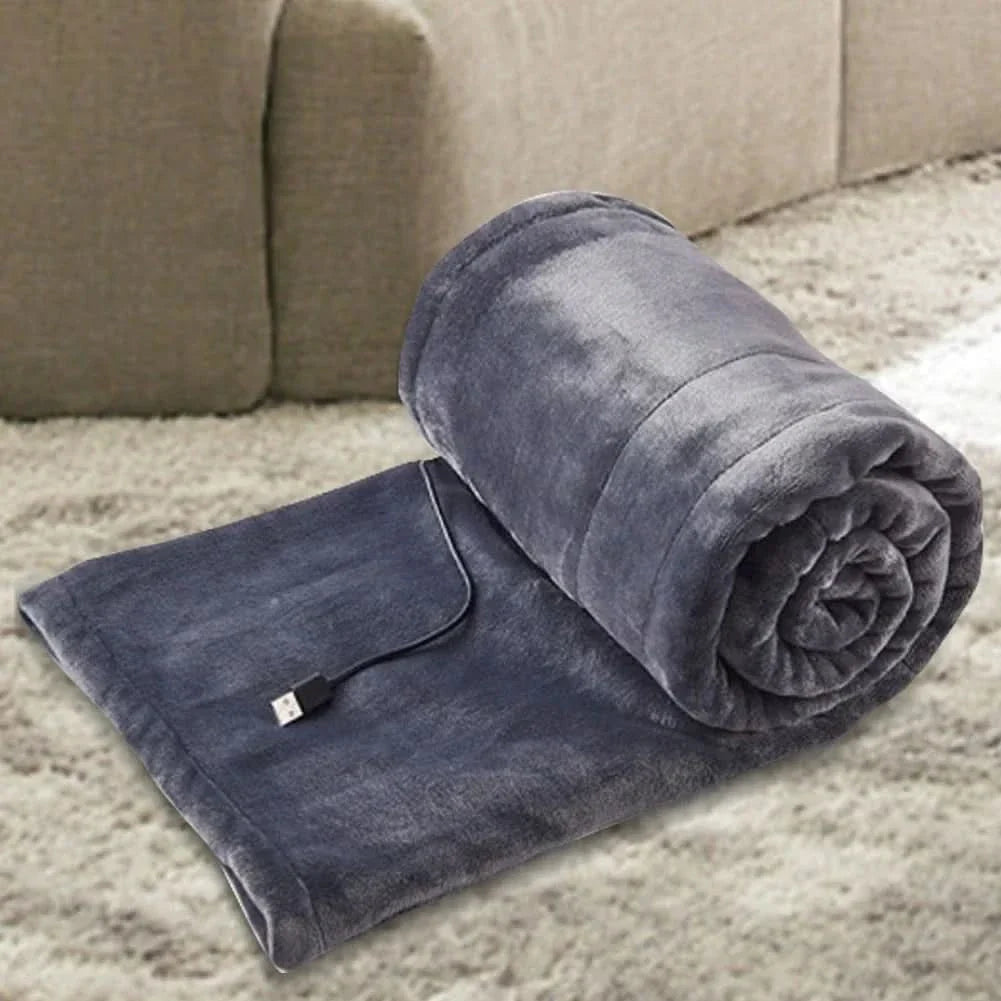 USB Heated Fleece Blanket with Three Heat Settings, Portable and Ultra Soft | Portable USB Heated Fleece Blanket | Heated Blankets