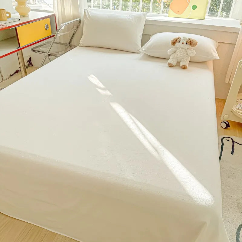 3-Piece Cotton Flat Sheet and Pillowcase Set in Soft Colours | Soft Cotton Layer for Your Bed | Bedding Sets