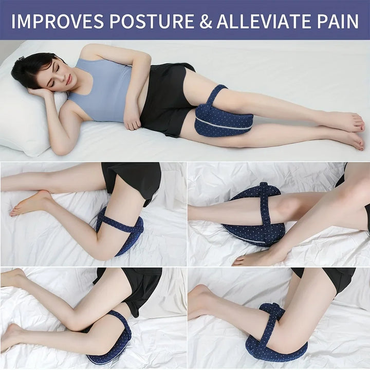 Memory Foam Knee Pillow for Side Sleepers with Elastic Strap | Comfort Between Your Knees at Night | Knee Pillows