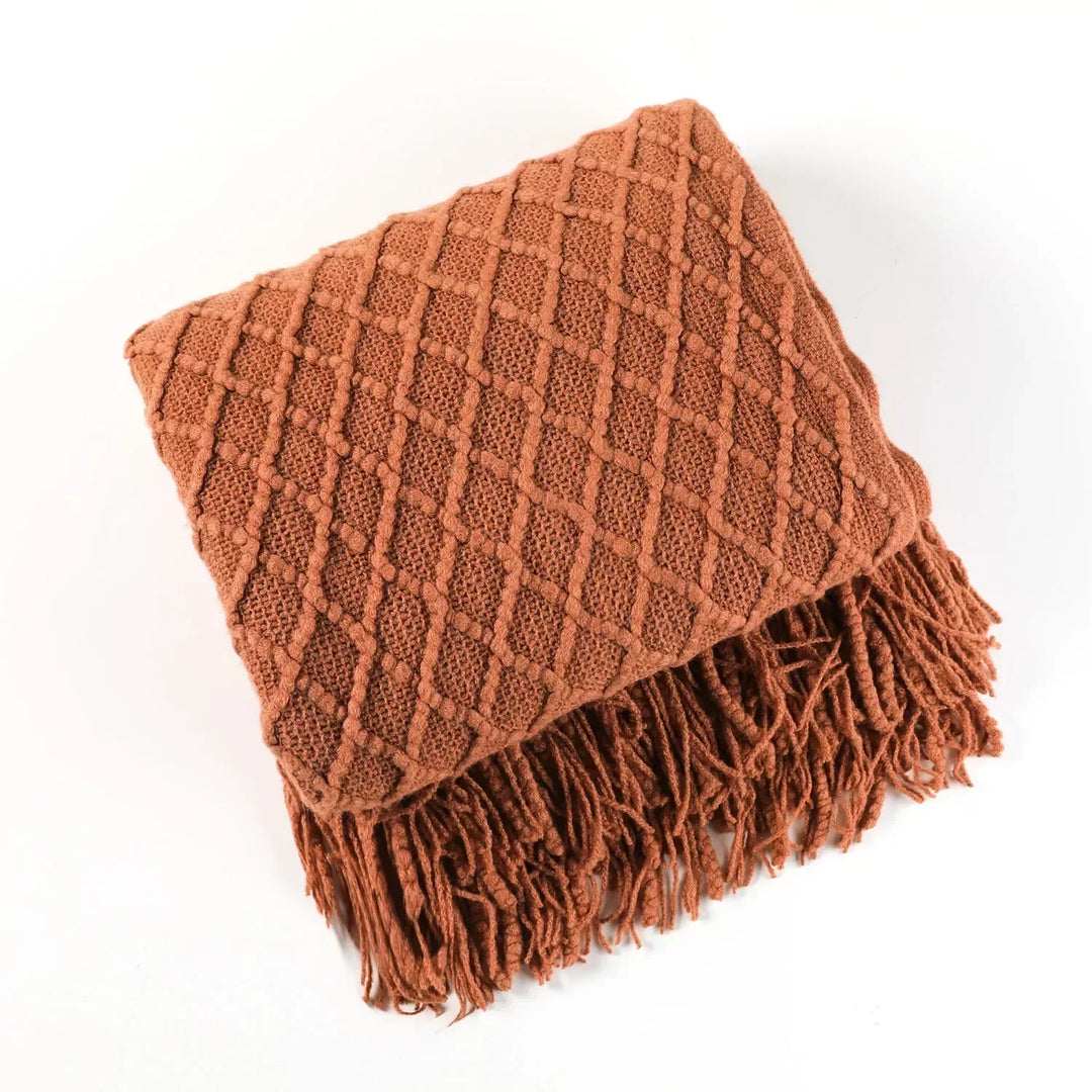 Nordic Style Thick Knitted Throw Blanket in Soft Synthetic Cashmere, Six Colours | Plush Nordic Knit for Chilly Evenings | Throw Blankets