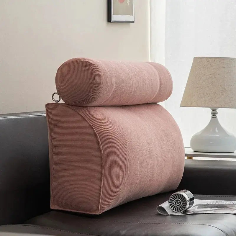 Triangle Reading Cushion with Removable Cover for Bedside Lounging | Triangle Bedside Reading Cushion | Wedge Pillows