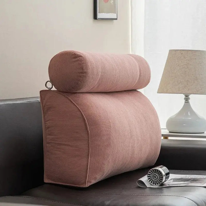 Triangle Reading Cushion with Removable Cover for Bedside Lounging | Triangle Bedside Reading Cushion | Wedge Pillows