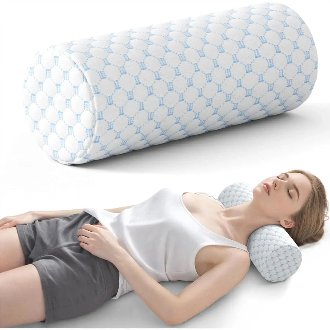 Cooling Neck Roll Pillow with Memory Foam Core | Cylinder Support for Your Neck | Neck Rolls