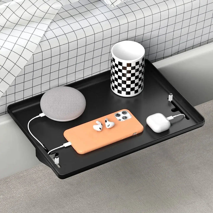 Clip On Bedside Shelf with T-Shaped Cable Catch for Bunk and Loft Beds | Floating Shelf Without Tools | Bedside Shelves