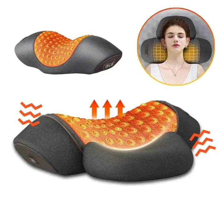 Neck Massage Pillow with Heat, Vibration and Adjustable Air Support | Heat, Vibration and Air in One | Massage Pillows