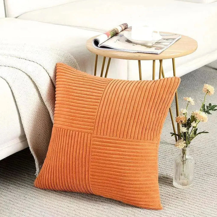 Textured Rust Corduroy Boho Throw Pillow Cover in Three Sizes | Ribbed Texture for Boho Rooms | Cushion Covers