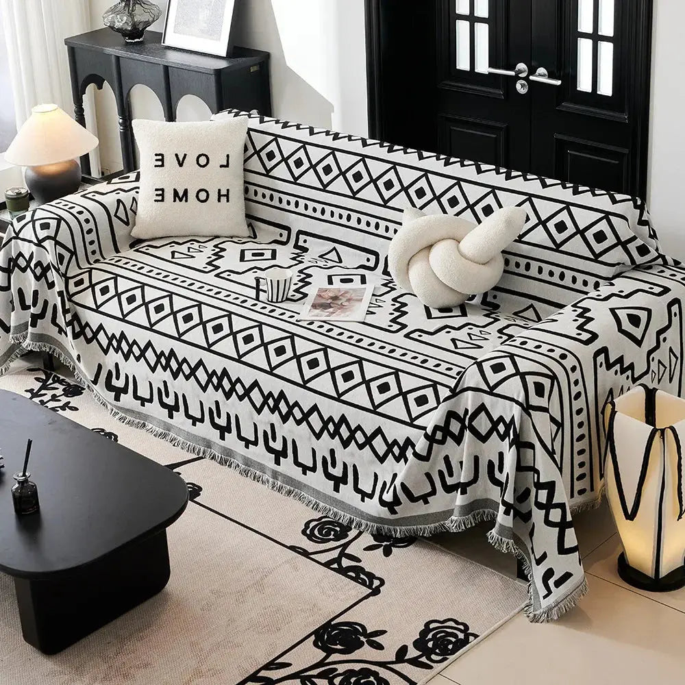 All-Season Cotton Yarn Sofa Cover Blanket for Home and Camping | Natural Cotton Cover for Furniture and Outdoors | Sofa Covers