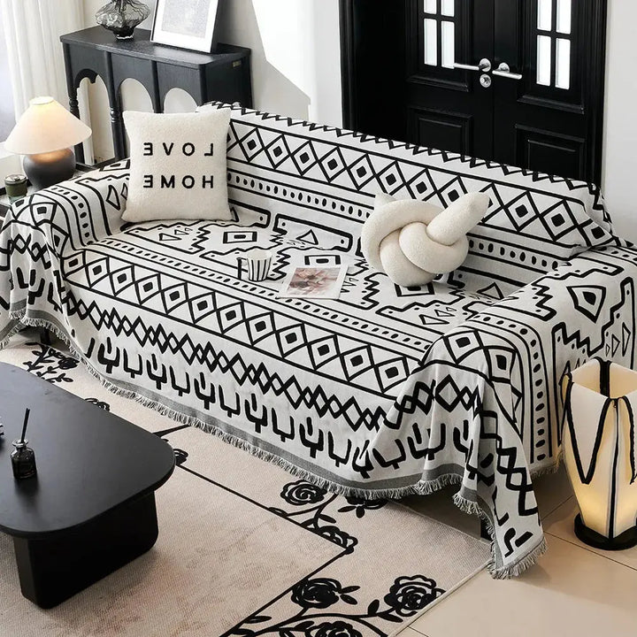 All-Season Cotton Yarn Sofa Cover Blanket for Home and Camping | Natural Cotton Cover for Furniture and Outdoors | Sofa Covers