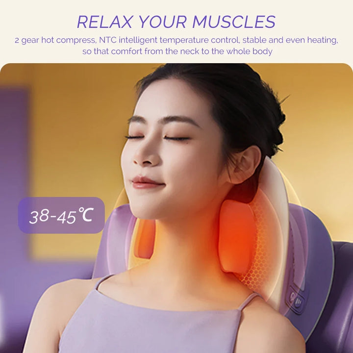 Cordless Neck and Shoulder Massager with Heat, Rechargeable Kneading Pillow | Cordless Kneading with Warmth | Massage Pillows