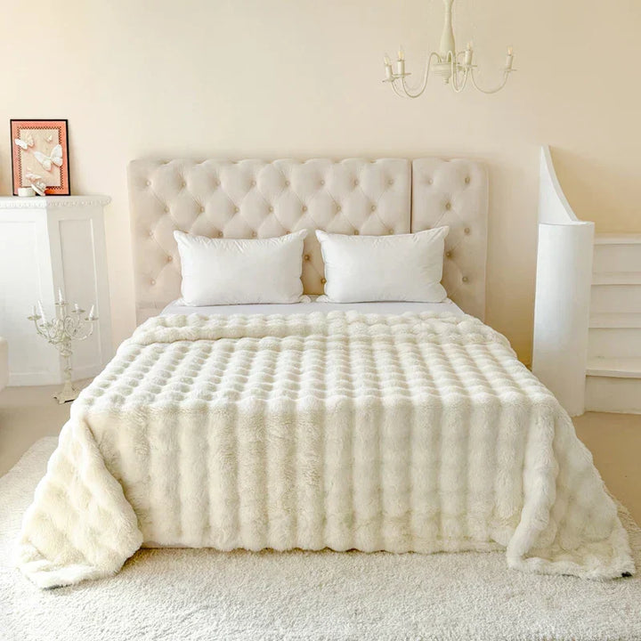Double-Layer Extra Thick Rabbit Fur Imitation Plush Blanket, Four Sizes | Thick Double-Layer Plush Warmth | Fleece Blankets