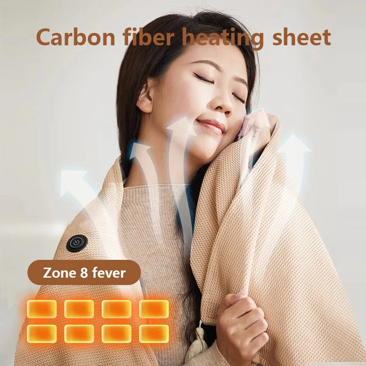 Rechargeable USB Heated Travel Blanket 150 x 80 cm for Winter Trips | Lightweight Heated Blanket for Winter Trips | Heated Blankets