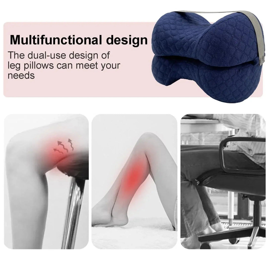 Knitted Memory Foam Leg Pillow with Curved Ergonomic Shape, 11x8 Inch | Compact Curved Pillow for Resting | Leg Pillows